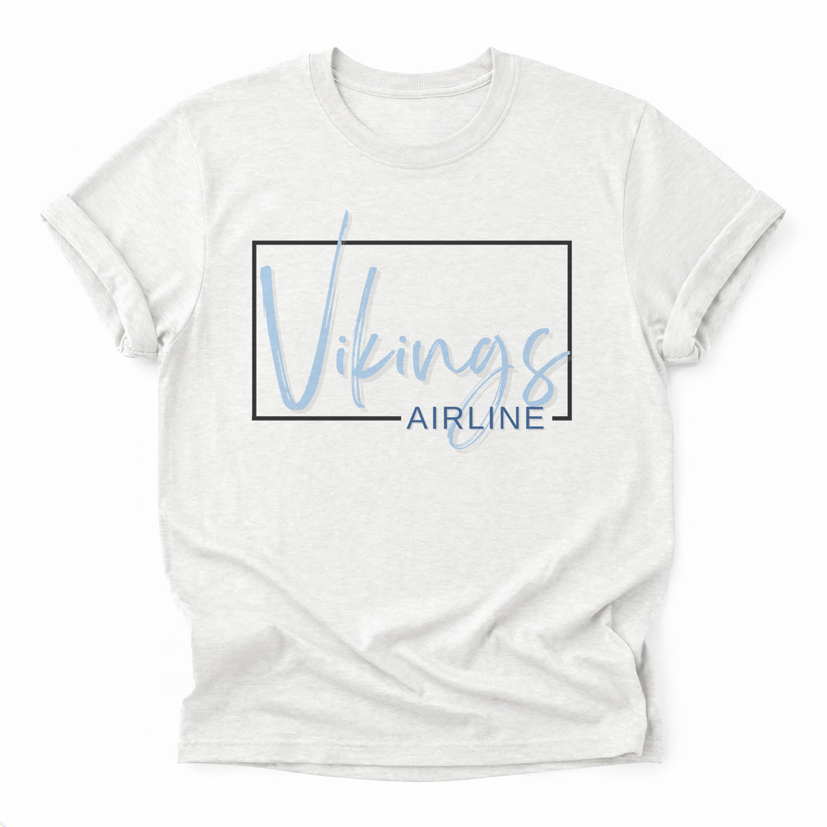 Airline Vikings Framed Mascot Tee in ash grey