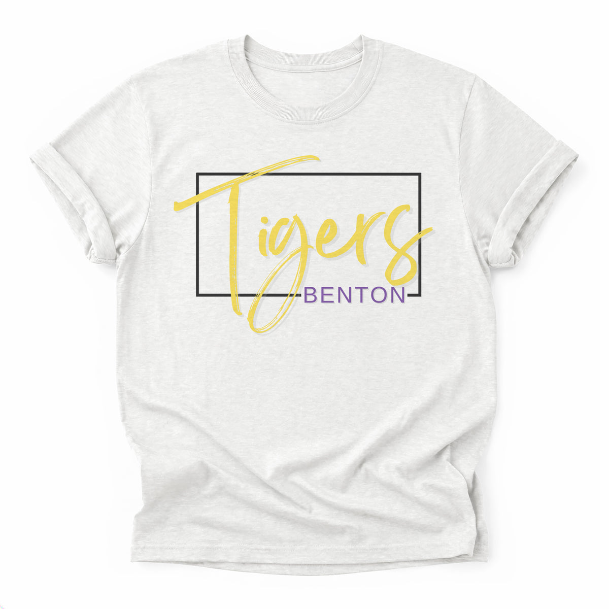Benton Tigers Framed Mascot Tee in ash grey