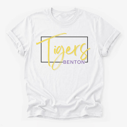 Benton Tigers Framed Mascot Tee in white