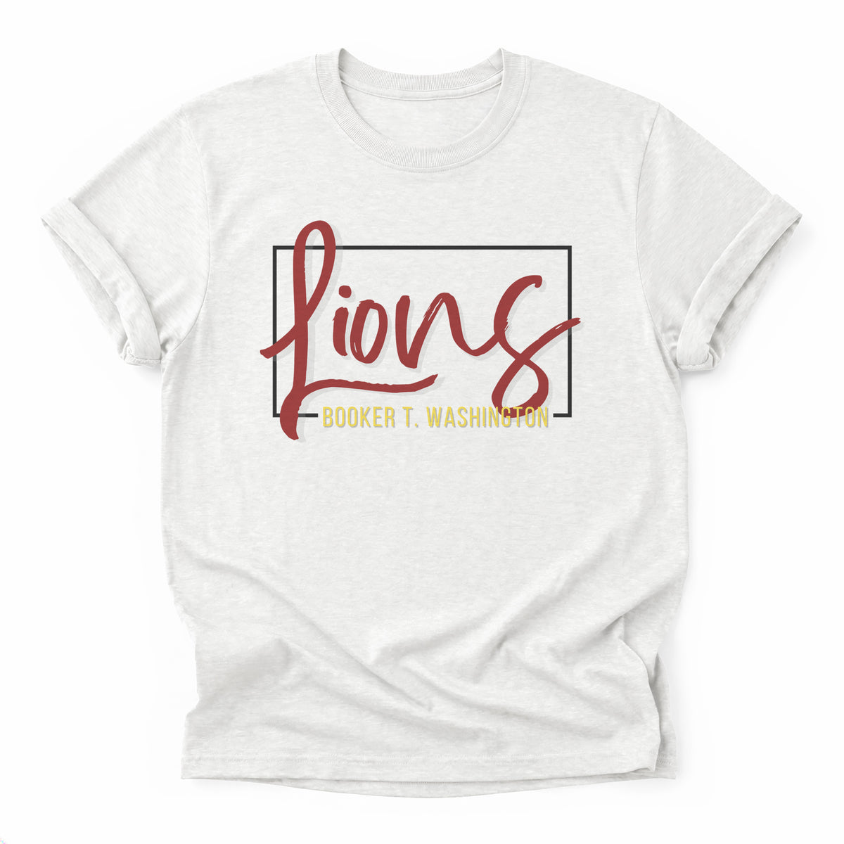 Booker T. Washington Lions Framed Mascot Tee in ash grey