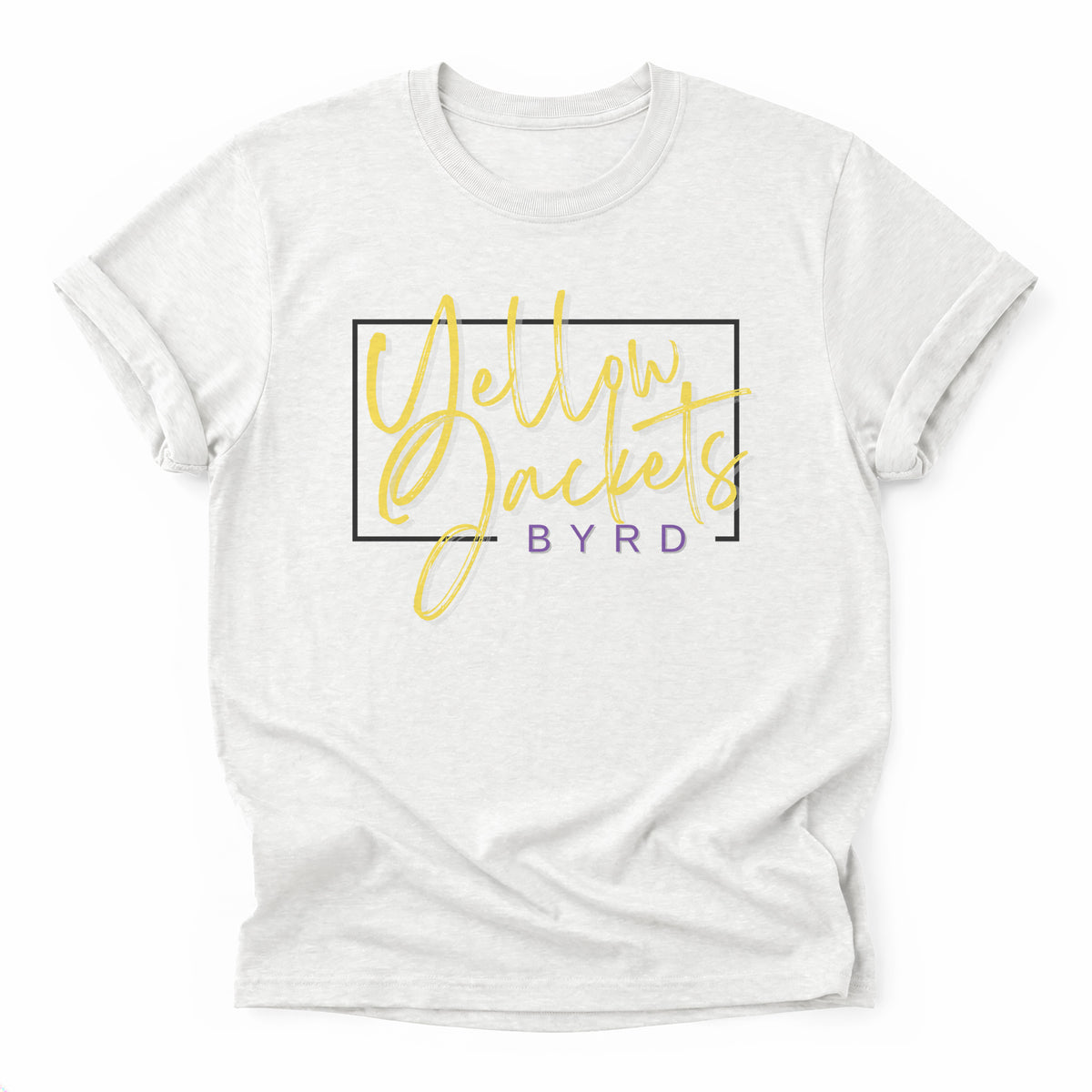 Byrd Yellow Jackets Framed Mascot Tee in ash grey