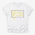Byrd Yellow Jackets Framed Mascot Tee in white