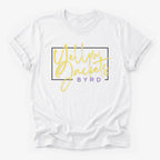 Byrd Yellow Jackets Framed Mascot Tee in white