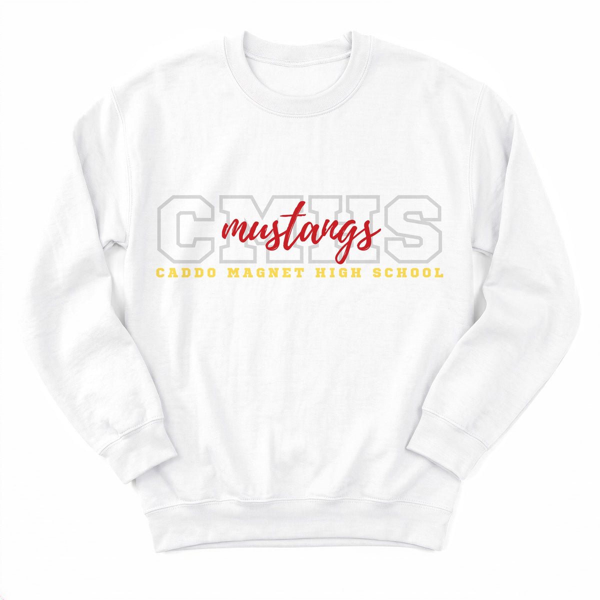 Caddo Magnet Mustangs Campus Crewneck - Layflat