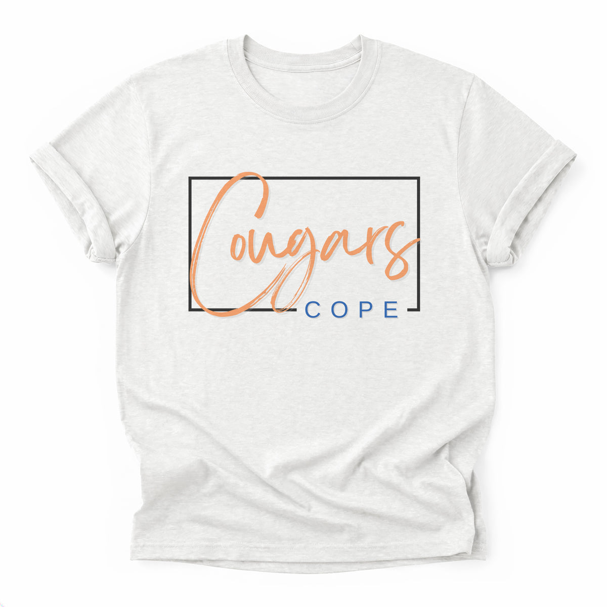 Cope Cougars Framed Mascot Tee in ash grey