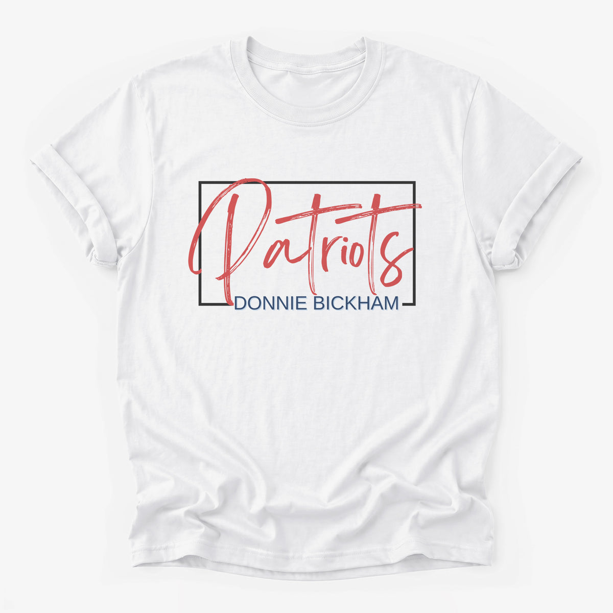 Donnie Bickham Patriots Framed Mascot Tee in white
