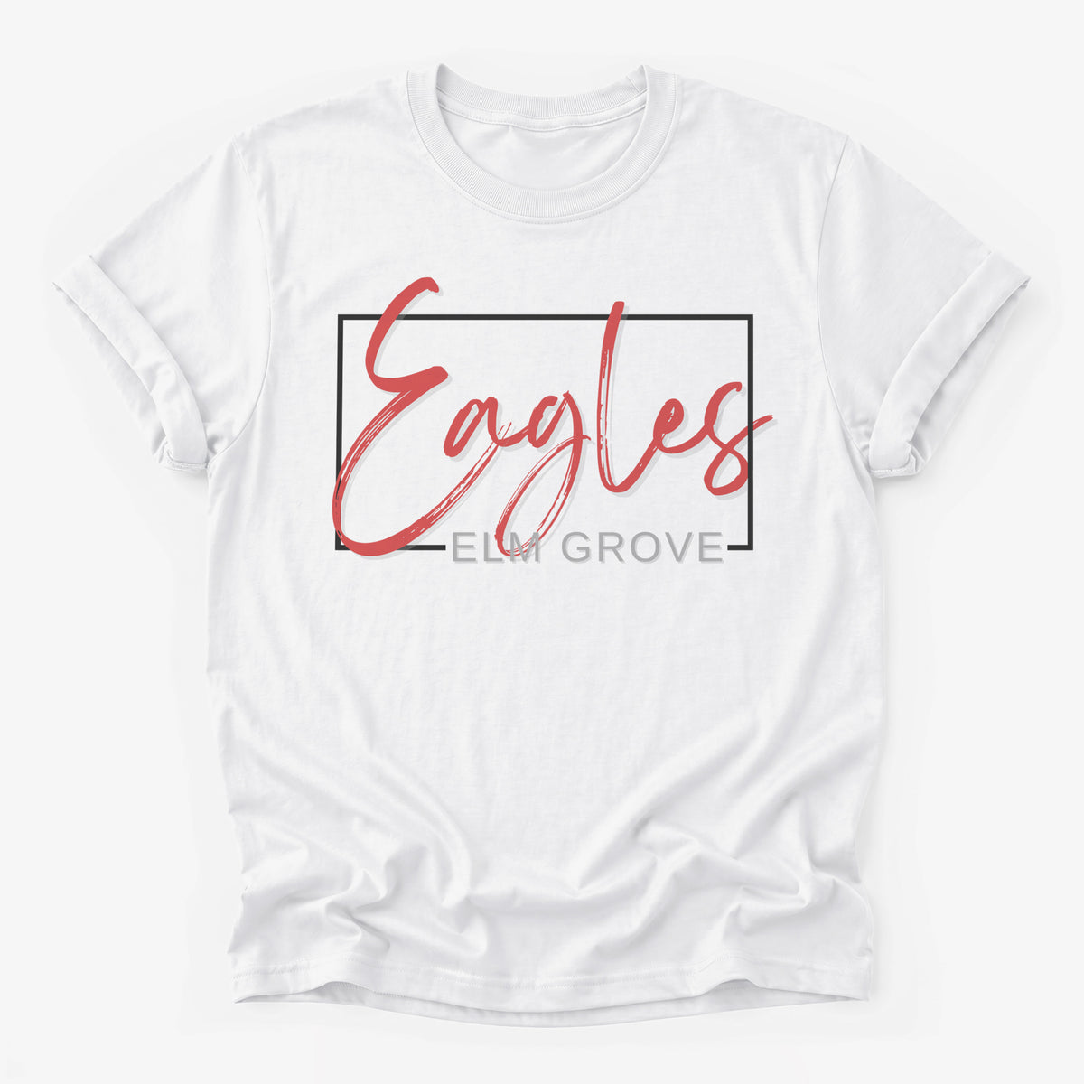 Elm Grove Eagles Framed Mascot Tee in white