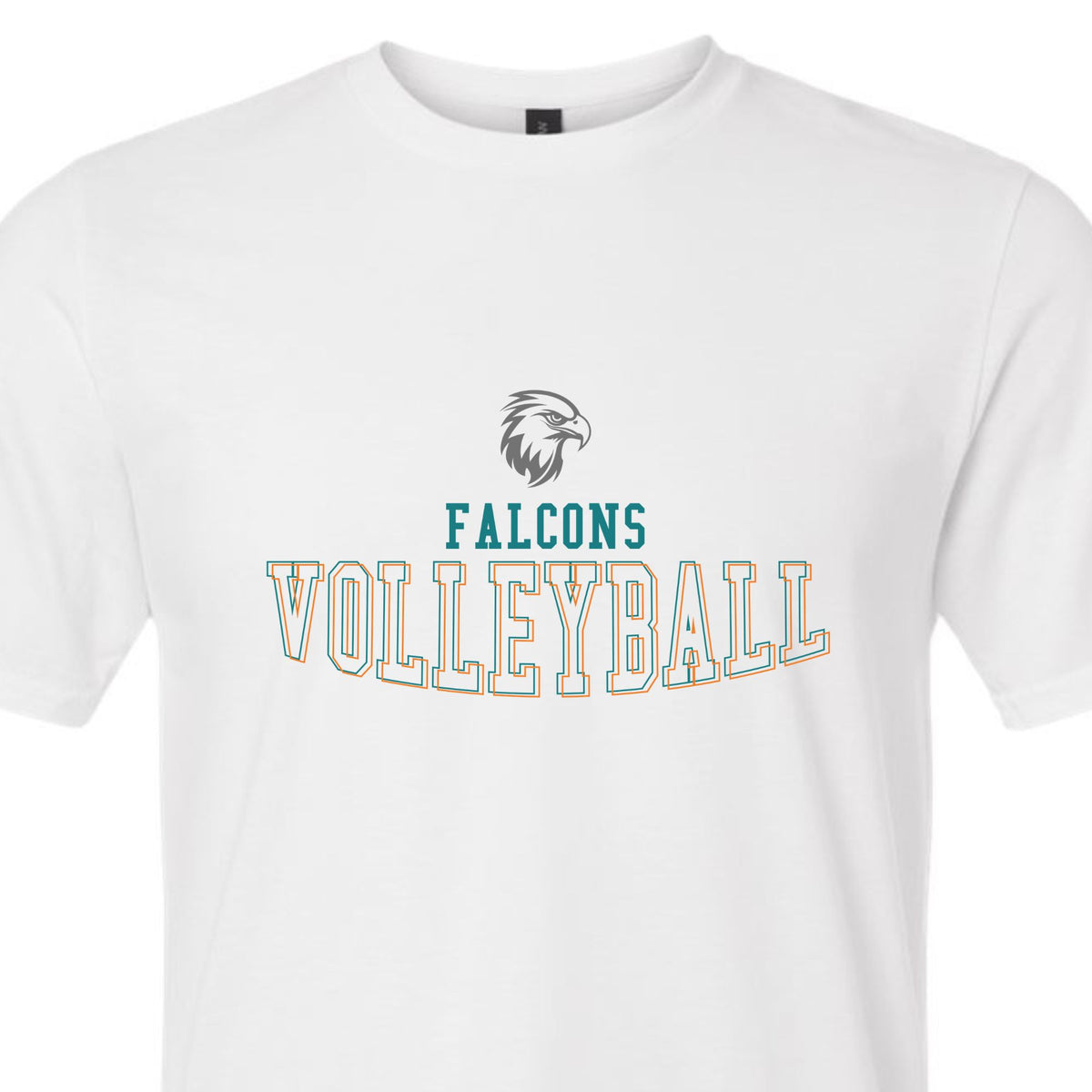 Falcons Courtside Volleyball white Gildan Softstyle T-shirt
