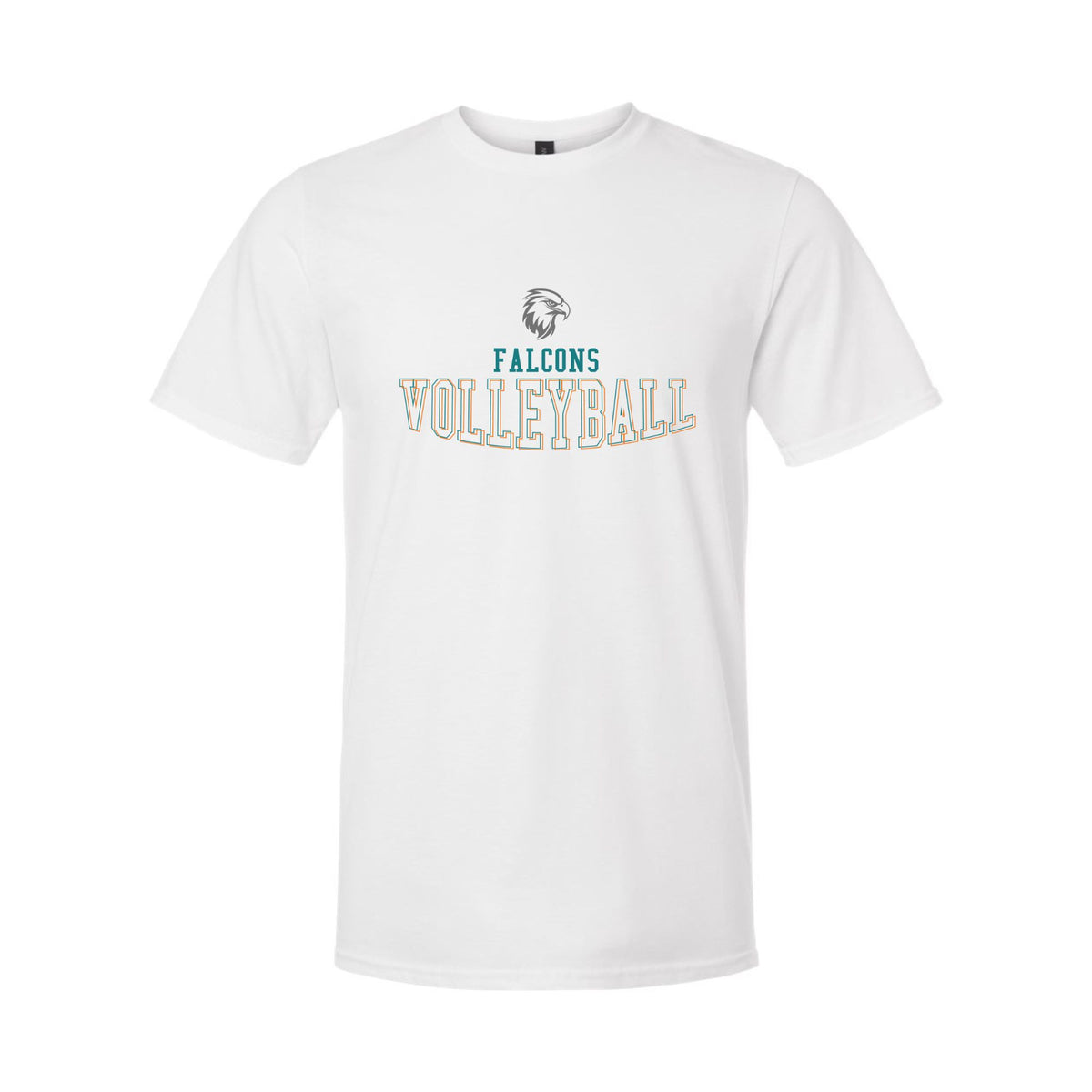 Falcons Courtside Volleyball white Gildan Softstyle T-shirt