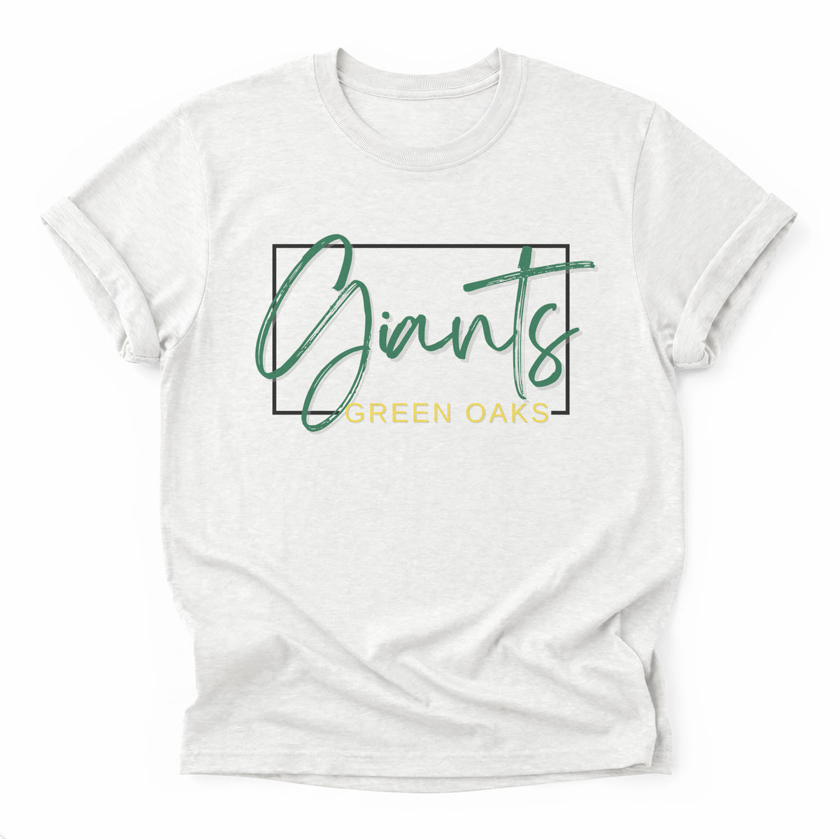 Green Oaks Giants Framed Mascot Tee in ash grey