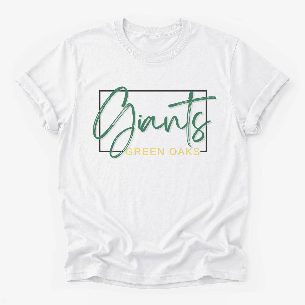 Green Oaks Giants Framed Mascot Tee in white