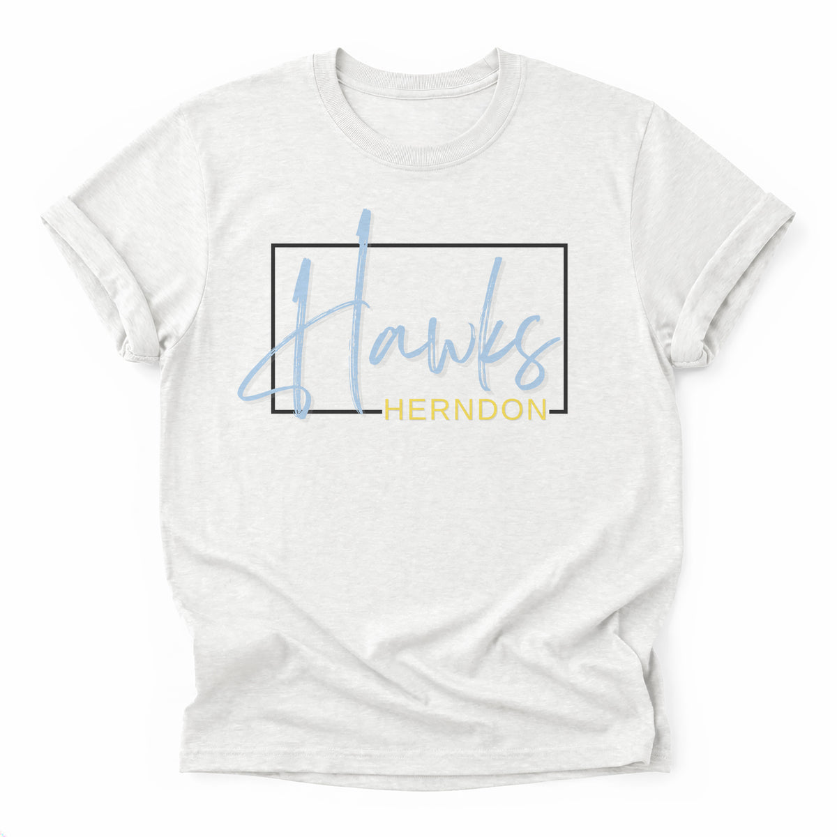 Herndon Hawks Framed Mascot Tee in ash grey