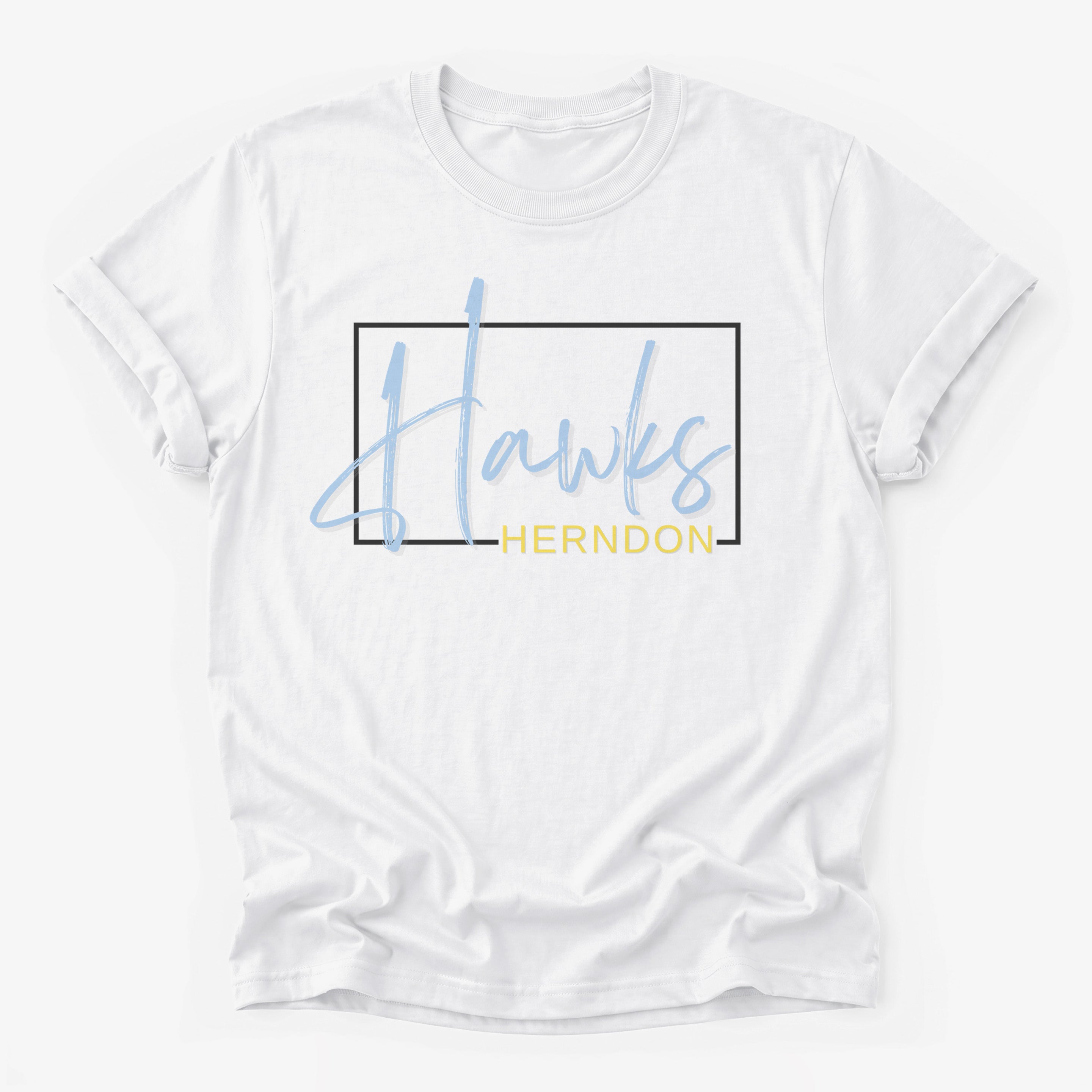 Herndon Hawks Framed Mascot Tee in white