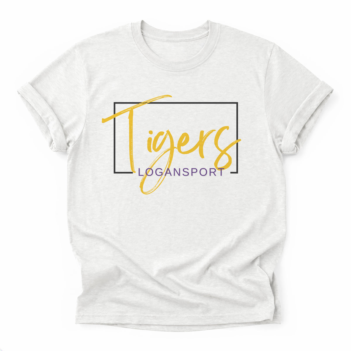 Logansport Tigers Framed Mascot Tee in ash grey