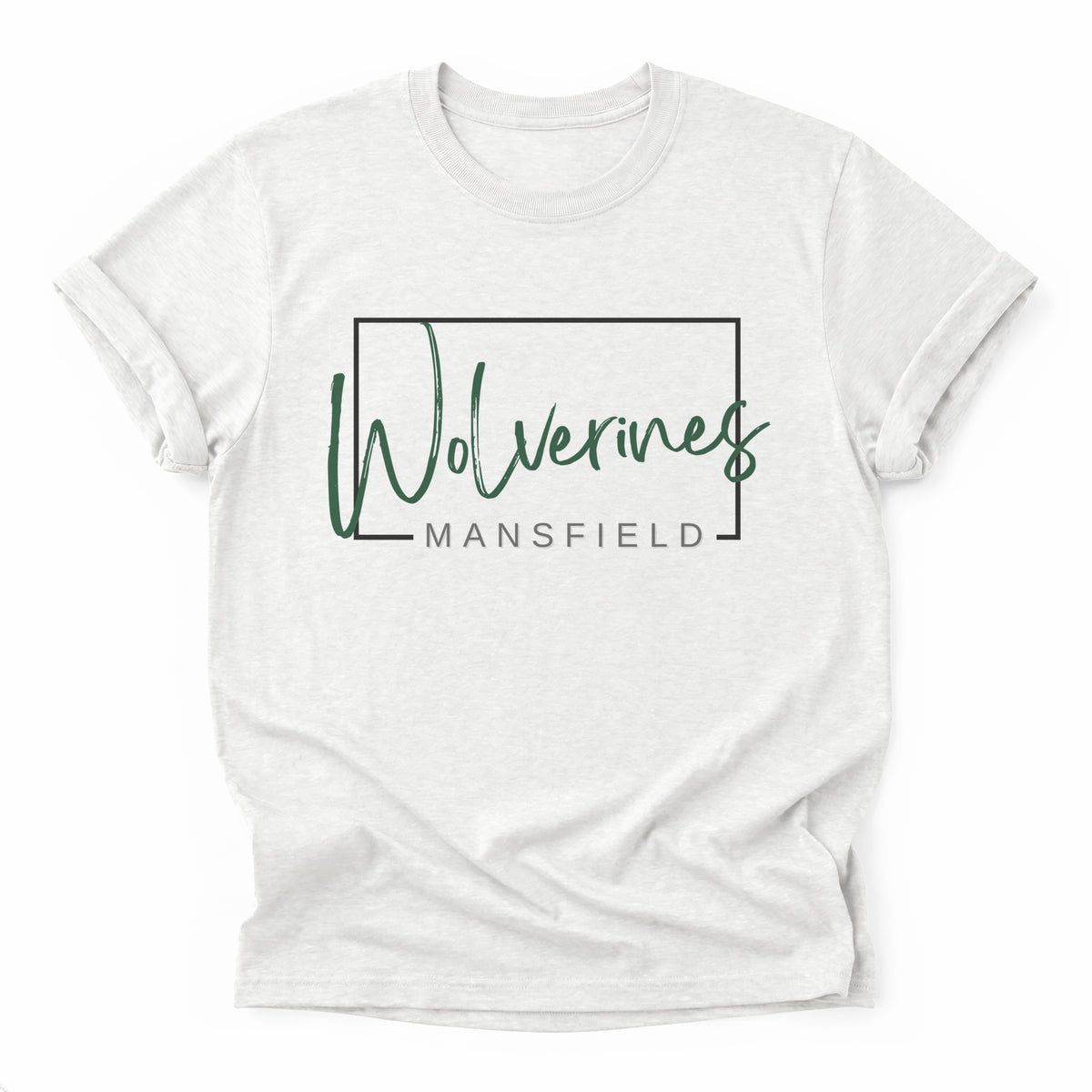 Mansfield Wolverines Framed Mascot Tee in ash grey