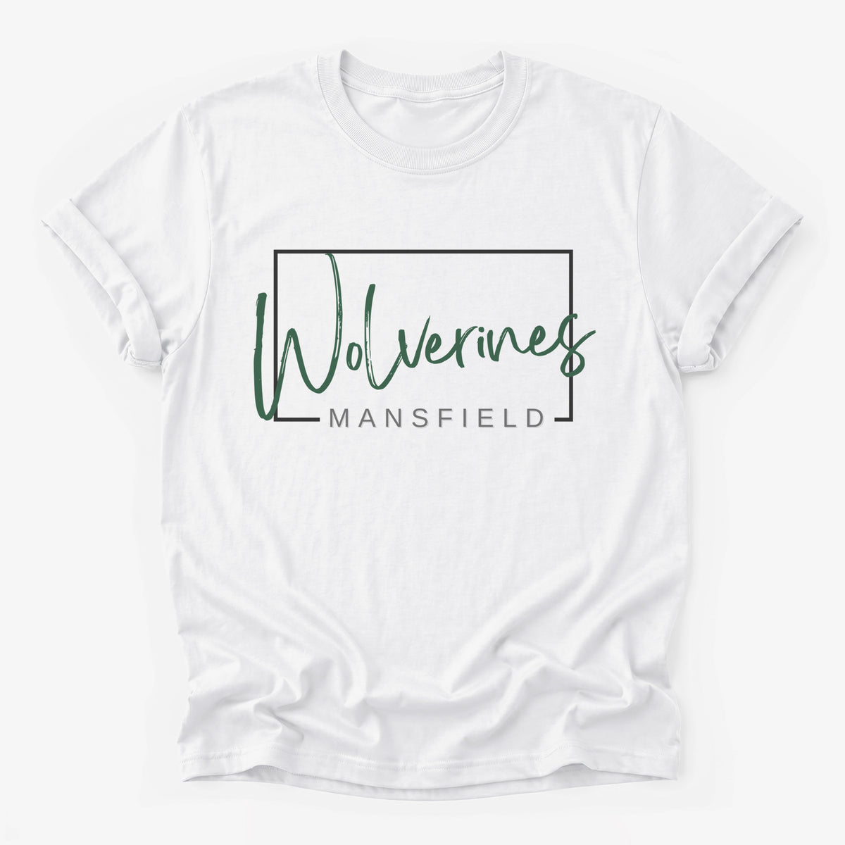 Mansfield Wolverines Framed Mascot Tee in white