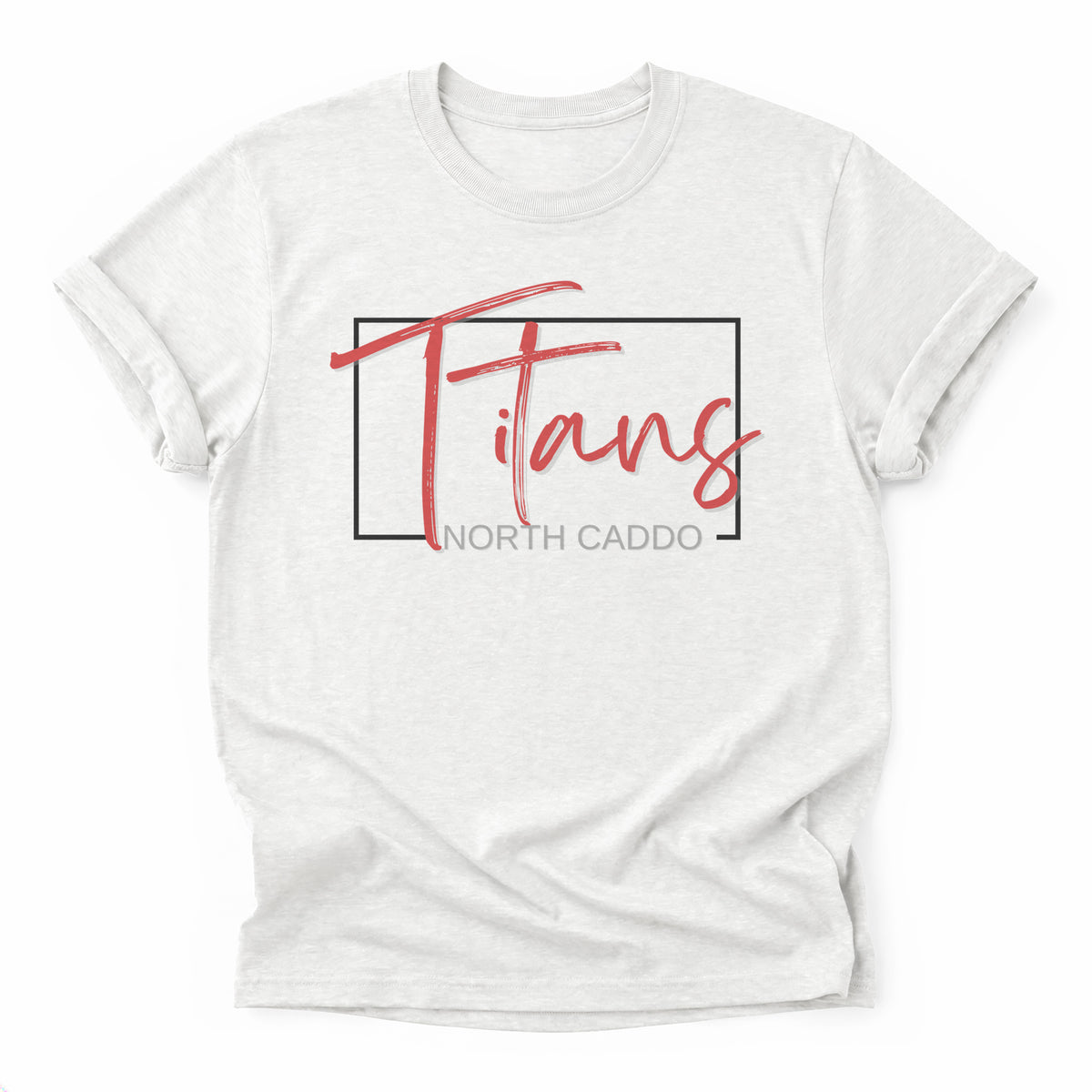 North Caddo Titans Framed Mascot Tee in ash grey