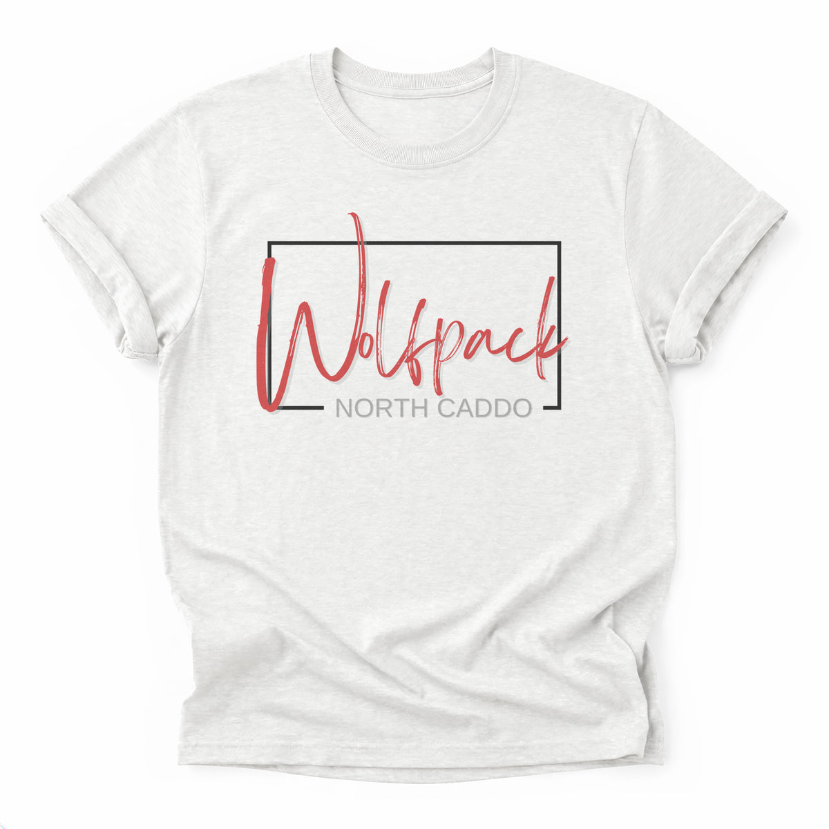 North Caddo Wolfpack Framed Mascot Tee in ash grey