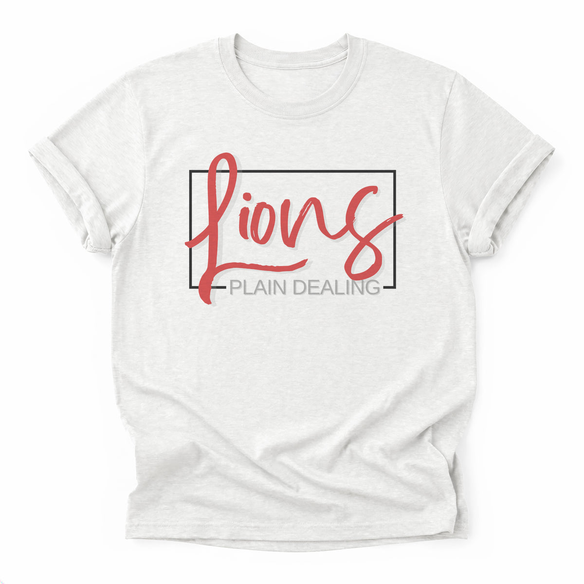 Plain Dealing Lions Framed Mascot Tee in ash grey