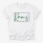 Rusheon Rams Framed Mascot Tee in white