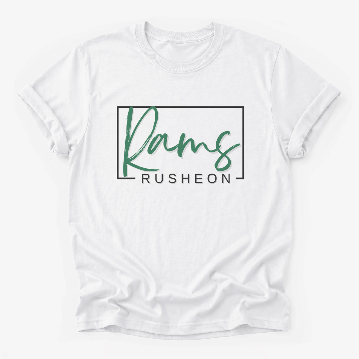 Rusheon Rams Framed Mascot Tee in white