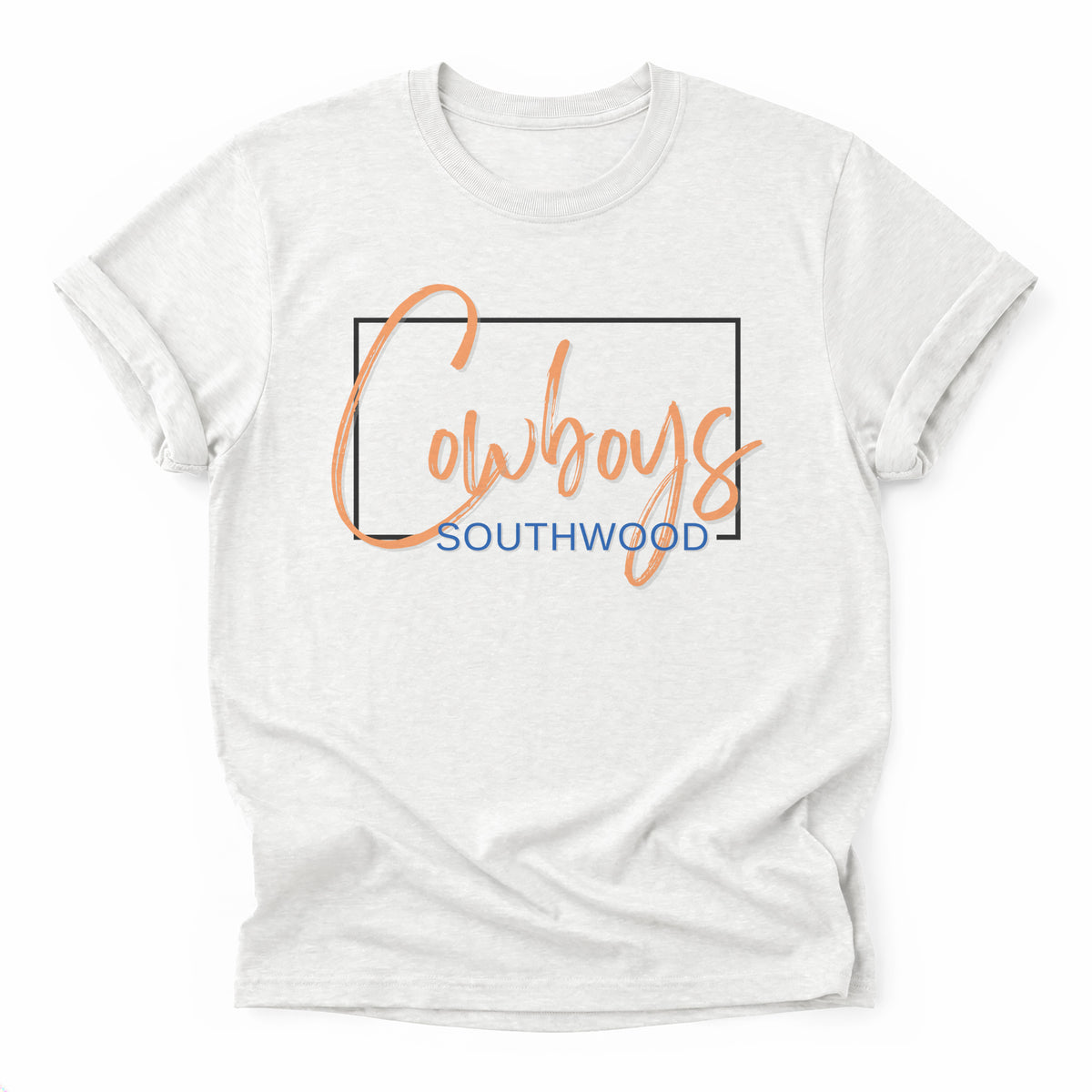 Southwood Cowboys Framed Mascot Tee in ash grey