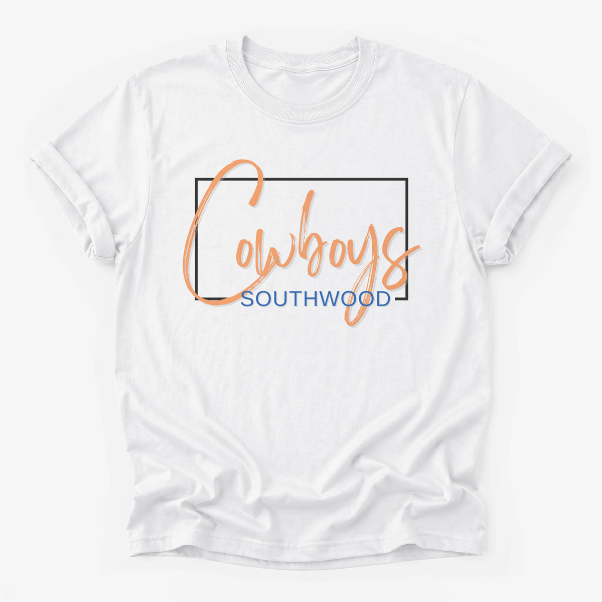 Southwood Cowboys Framed Mascot Tee in white