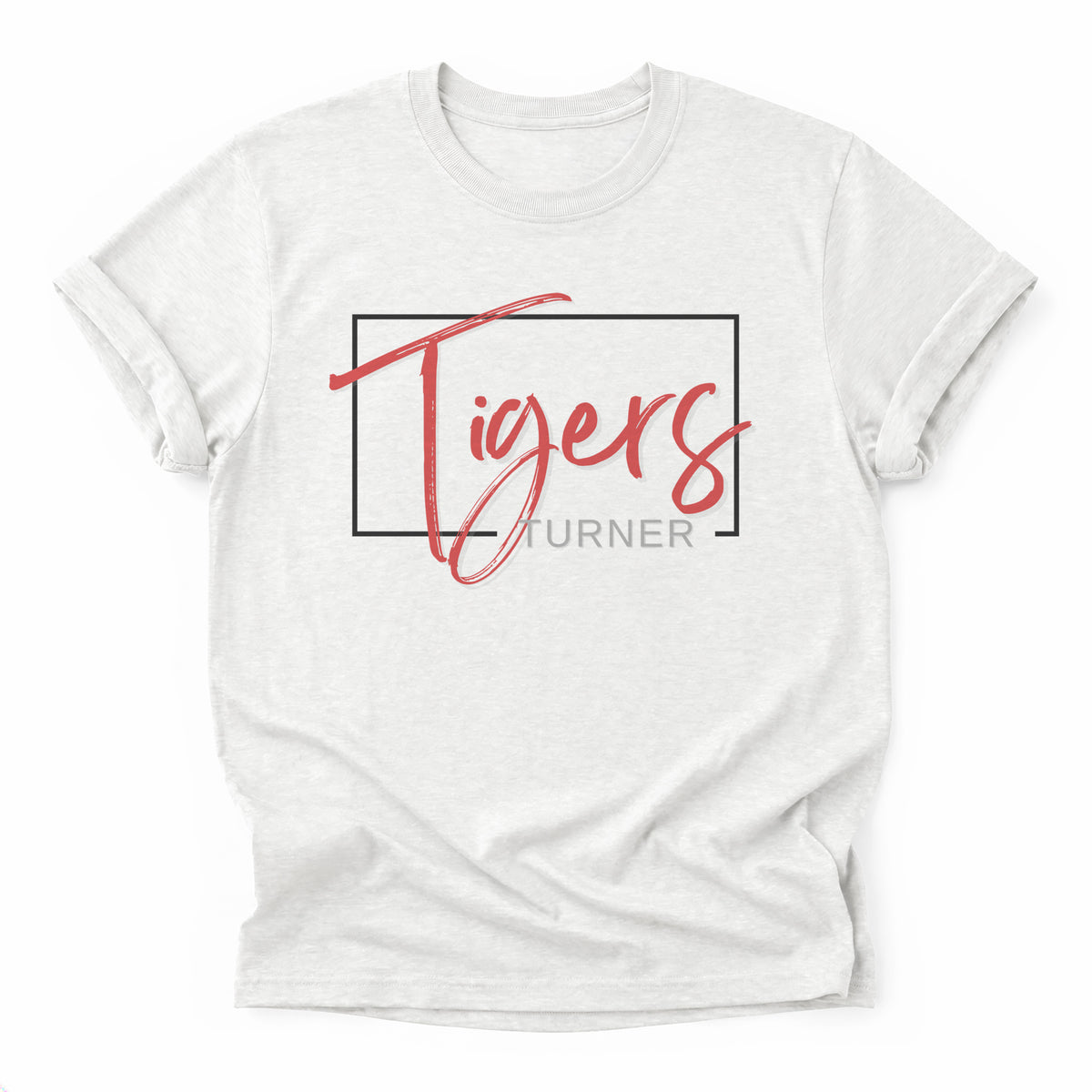 Turner Tigers Framed Mascot Tee in ash grey