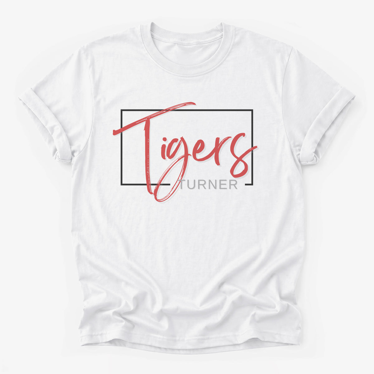 Turner Tigers Framed Mascot Tee in white