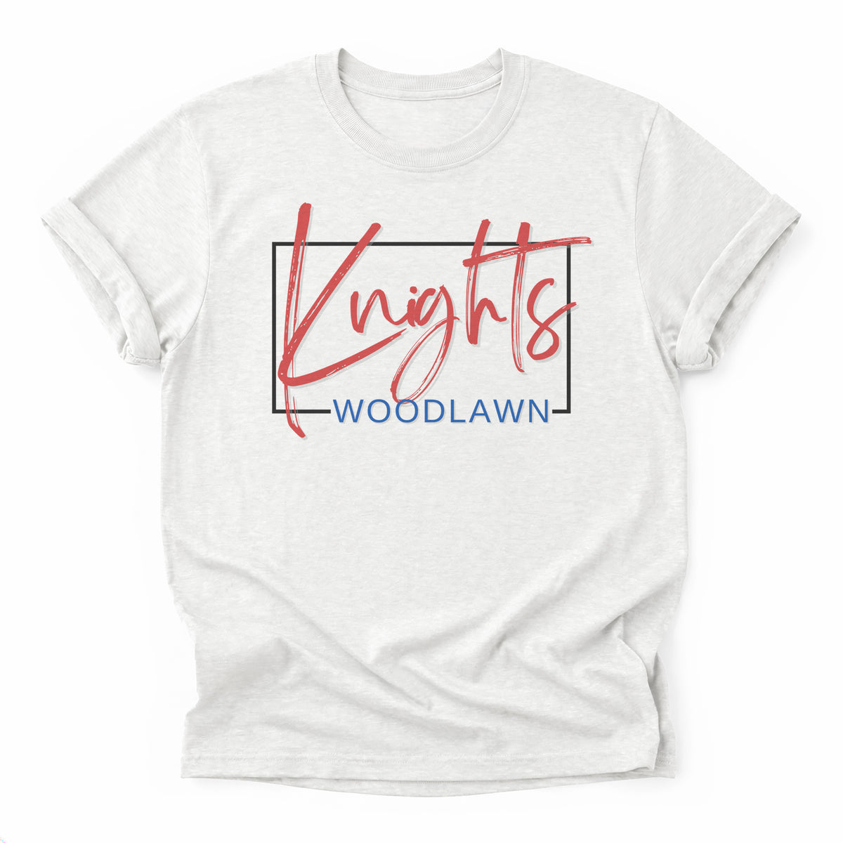 Woodlawn Knights Framed Mascot Tee in ash grey