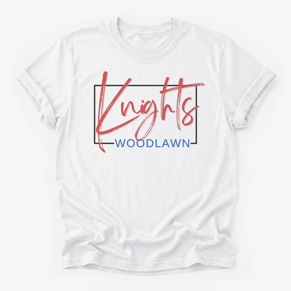 Woodlawn Knights Framed Mascot Tee in white
