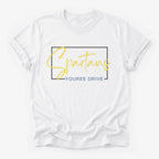 Youree Drive Spartans Framed Mascot Tee in white