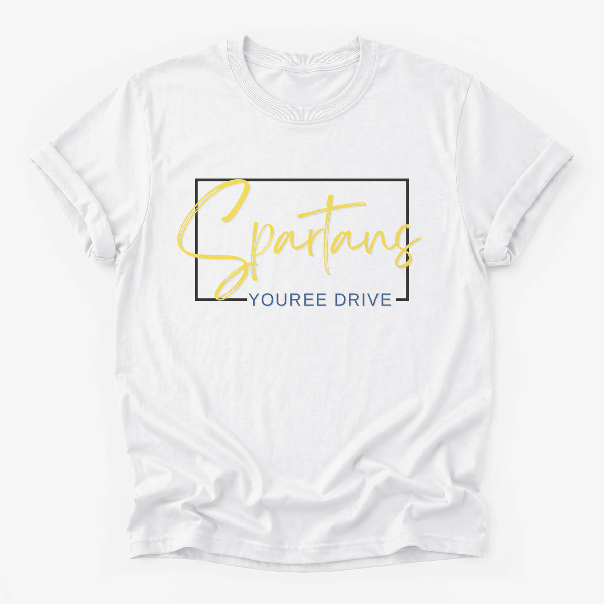 Youree Drive Spartans Framed Mascot Tee in white
