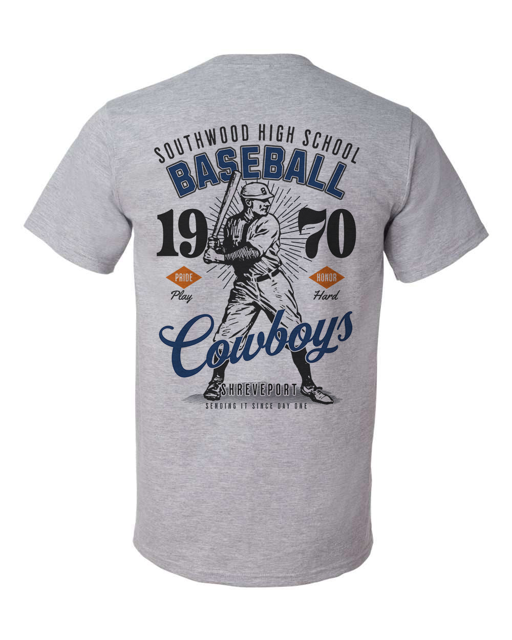 Southwood Cowboys Vintage Baseball Tee – personalization preview 2