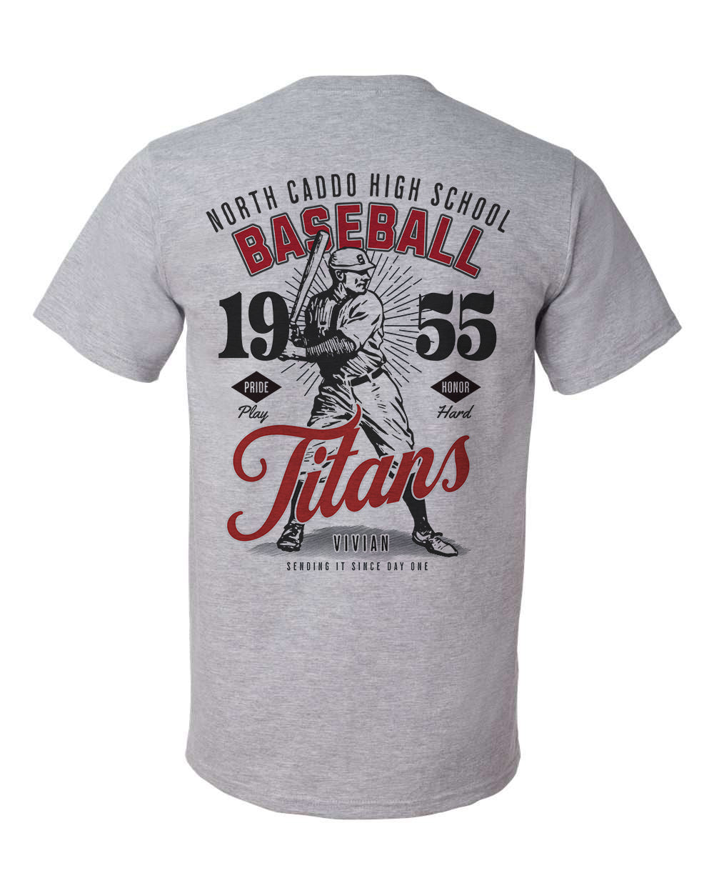 North Caddo Titans Vintage Baseball Tee – personalization preview 2