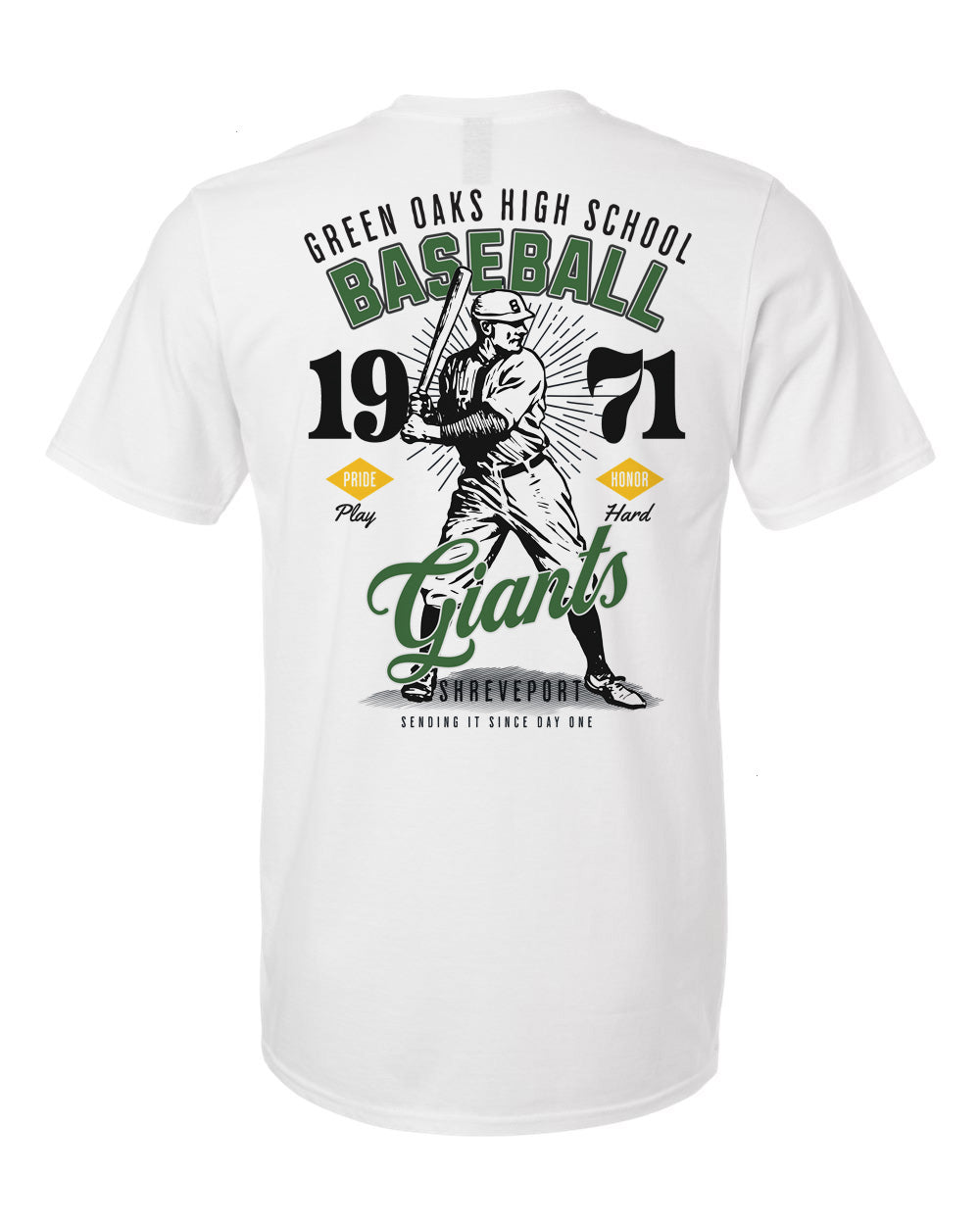 Green Oaks Giants Vintage Baseball Tee – personalization preview 4