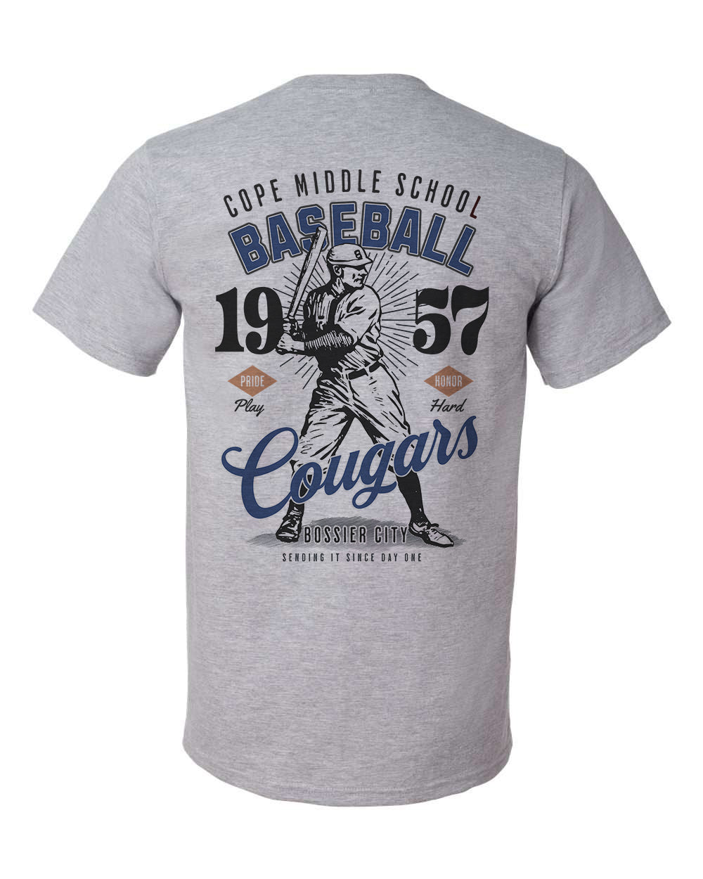 Cope Cougars Vintage Baseball Tee – personalization preview 2