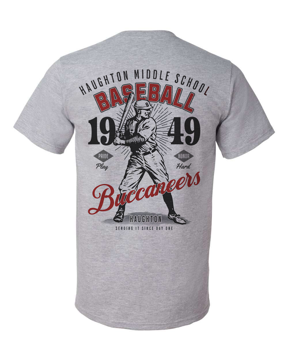 Haughton Buccaneers Vintage Baseball Tee – personalization preview 2