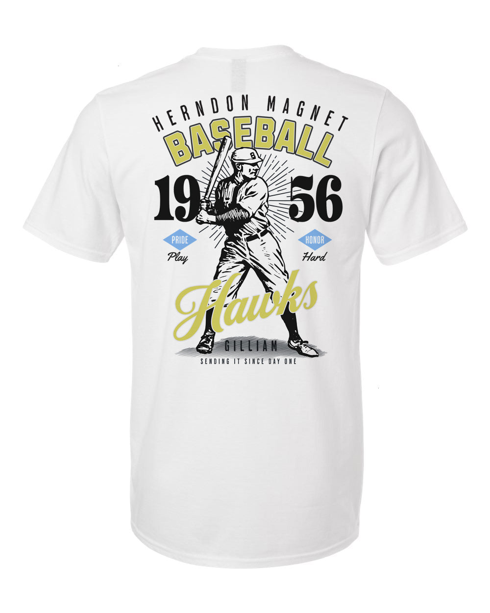 Herndon Hawks Vintage Baseball Tee – personalization preview 4