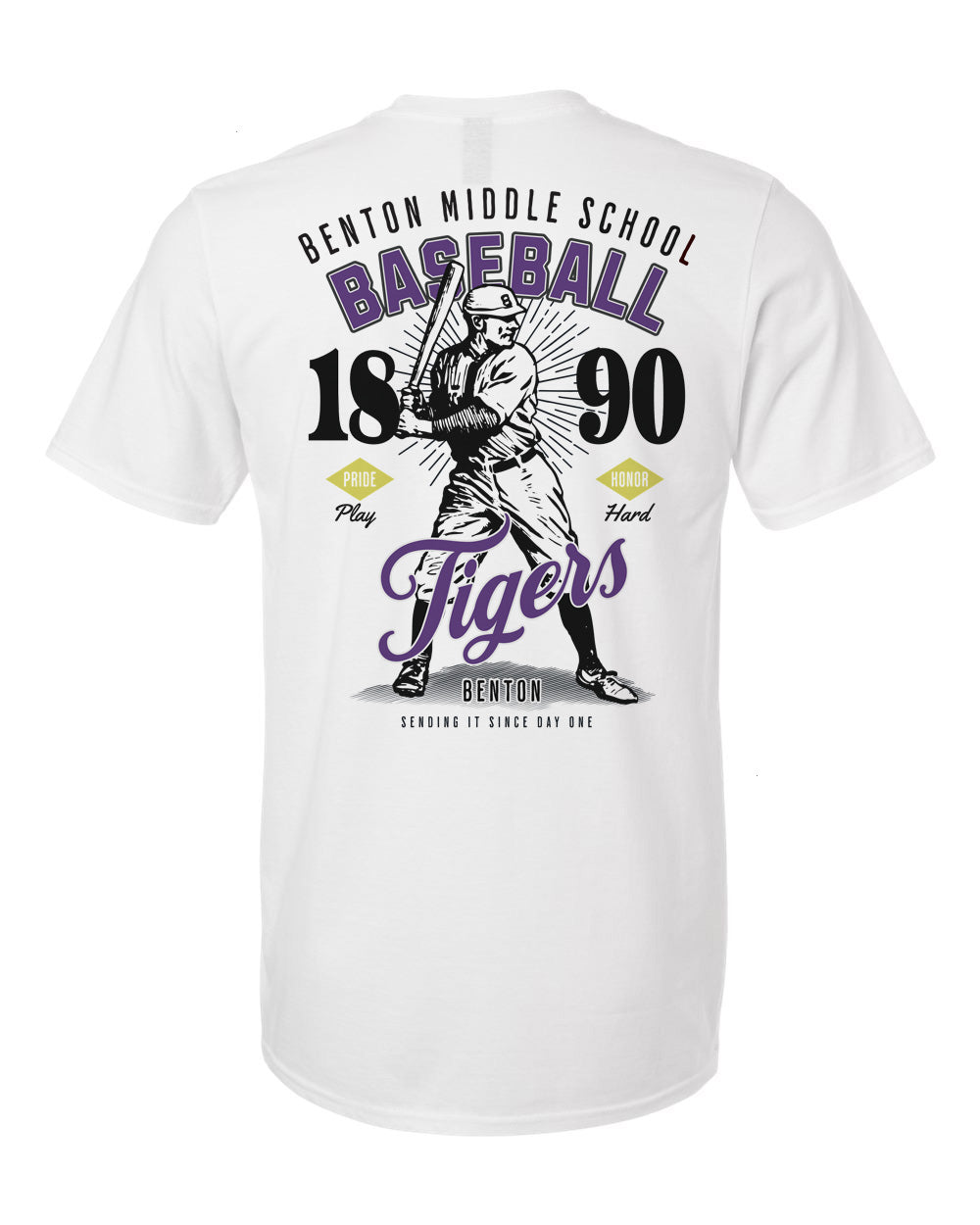 Benton MS Tigers Vintage Baseball Tee – personalization preview 4