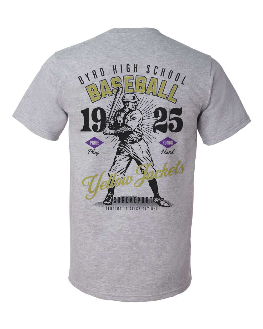 Byrd Yellow Jackets Vintage Baseball Tee – personalization preview 2