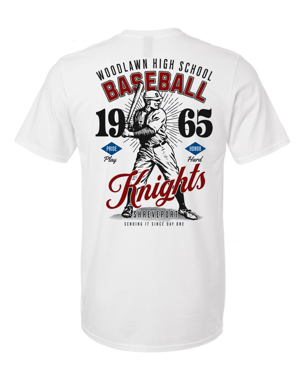 Woodlawn Knights Vintage Baseball Tee – personalization preview 4