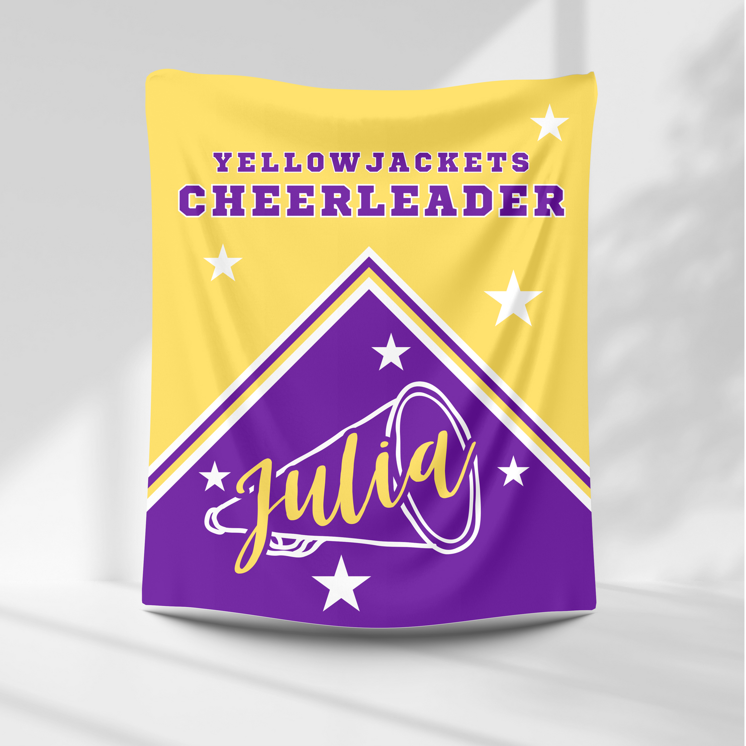 Yellow Jackets Personalized Cheer Blanket