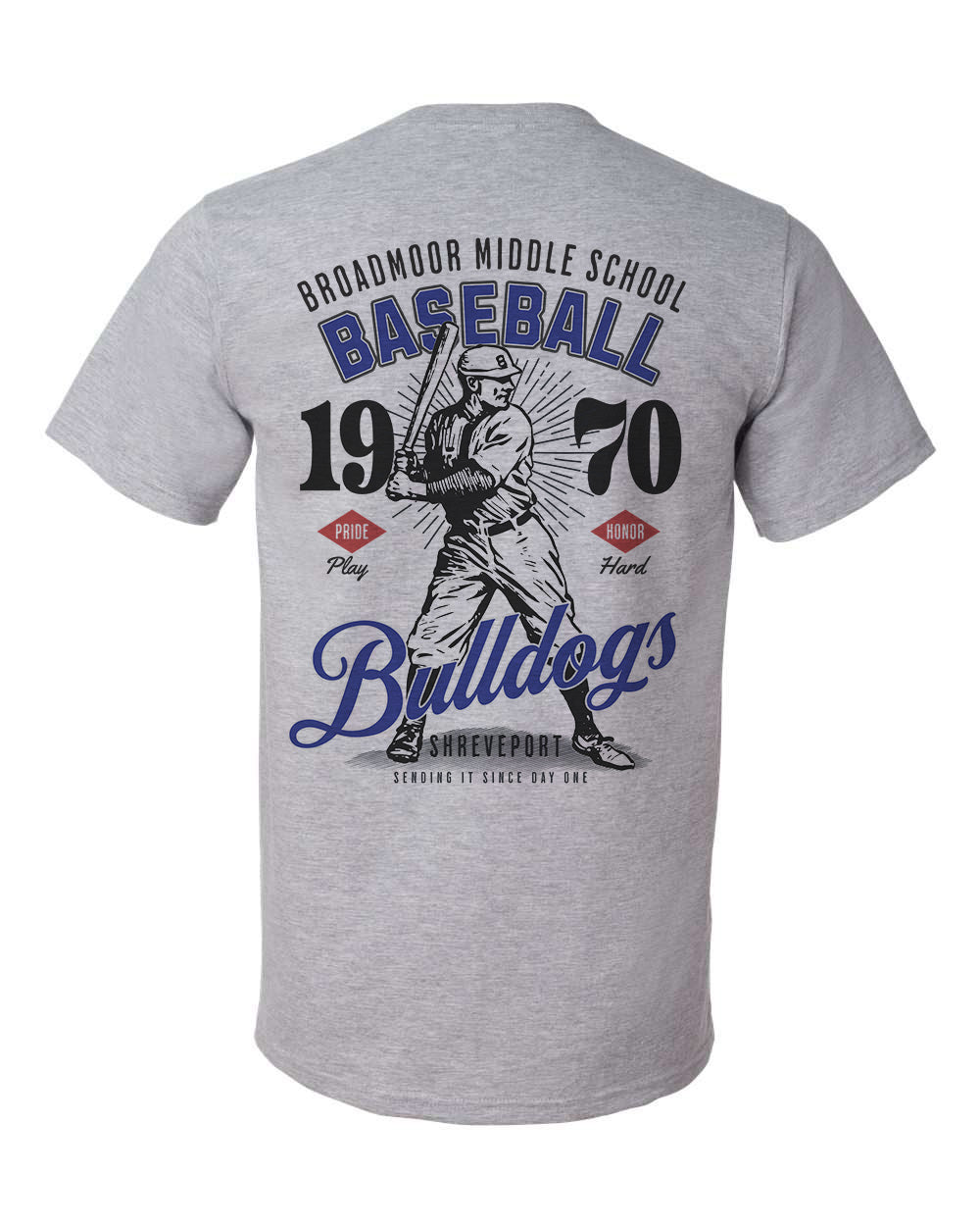 Broadmoor Bulldogs Vintage Baseball Tee