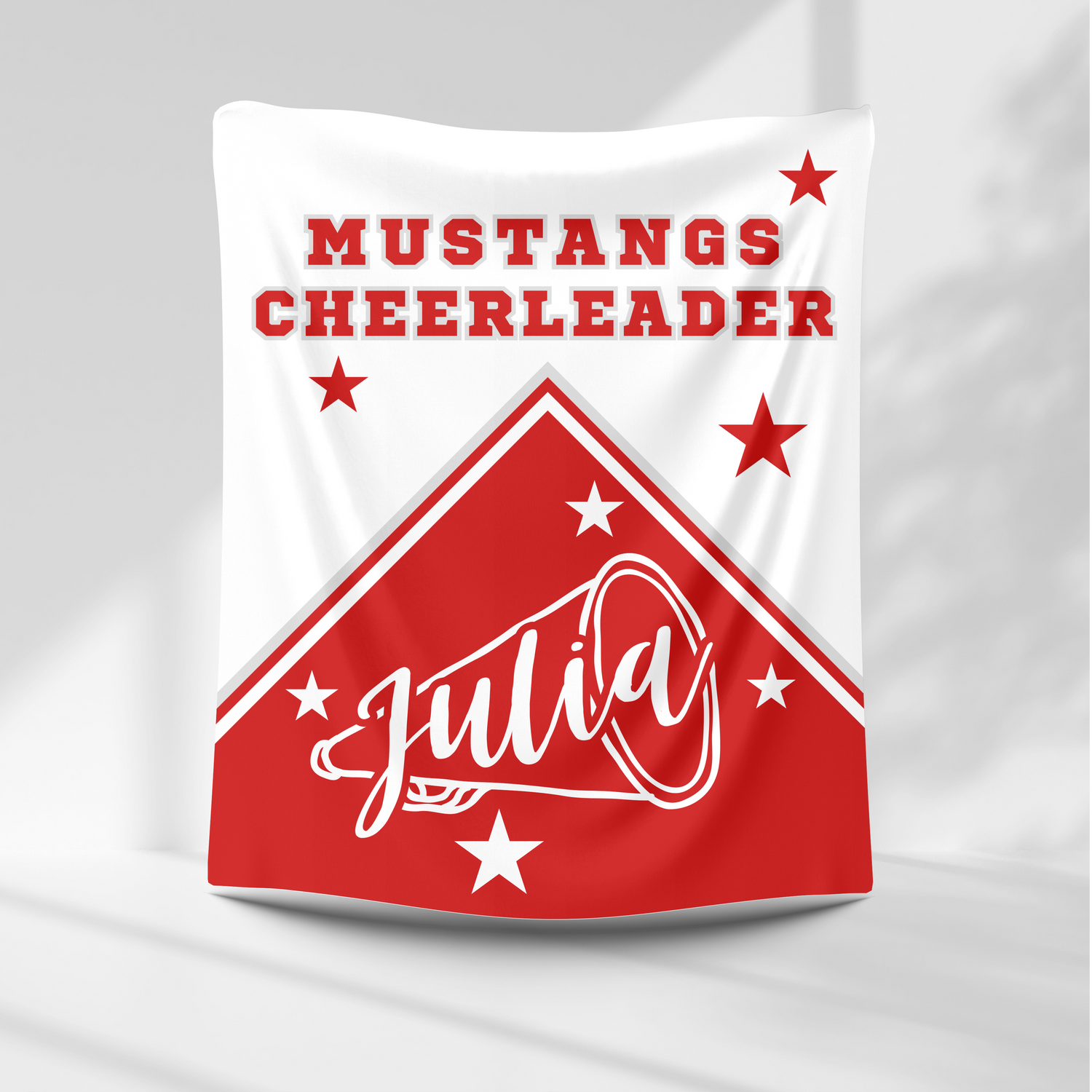 Mustangs Personalized Cheer Blanket - CMHS