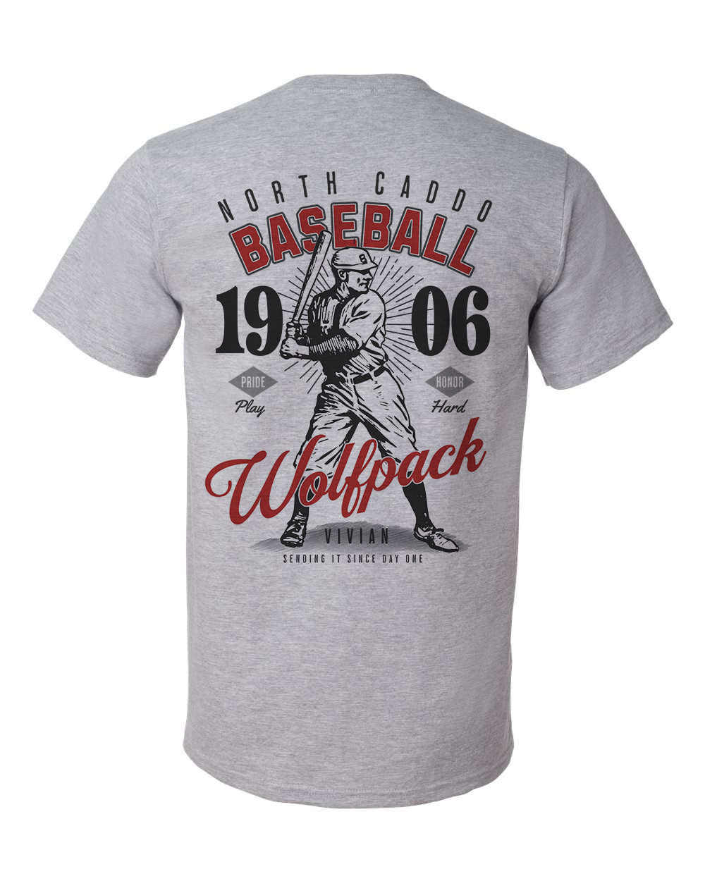 North Caddo Wolfpack Vintage Baseball Tee
