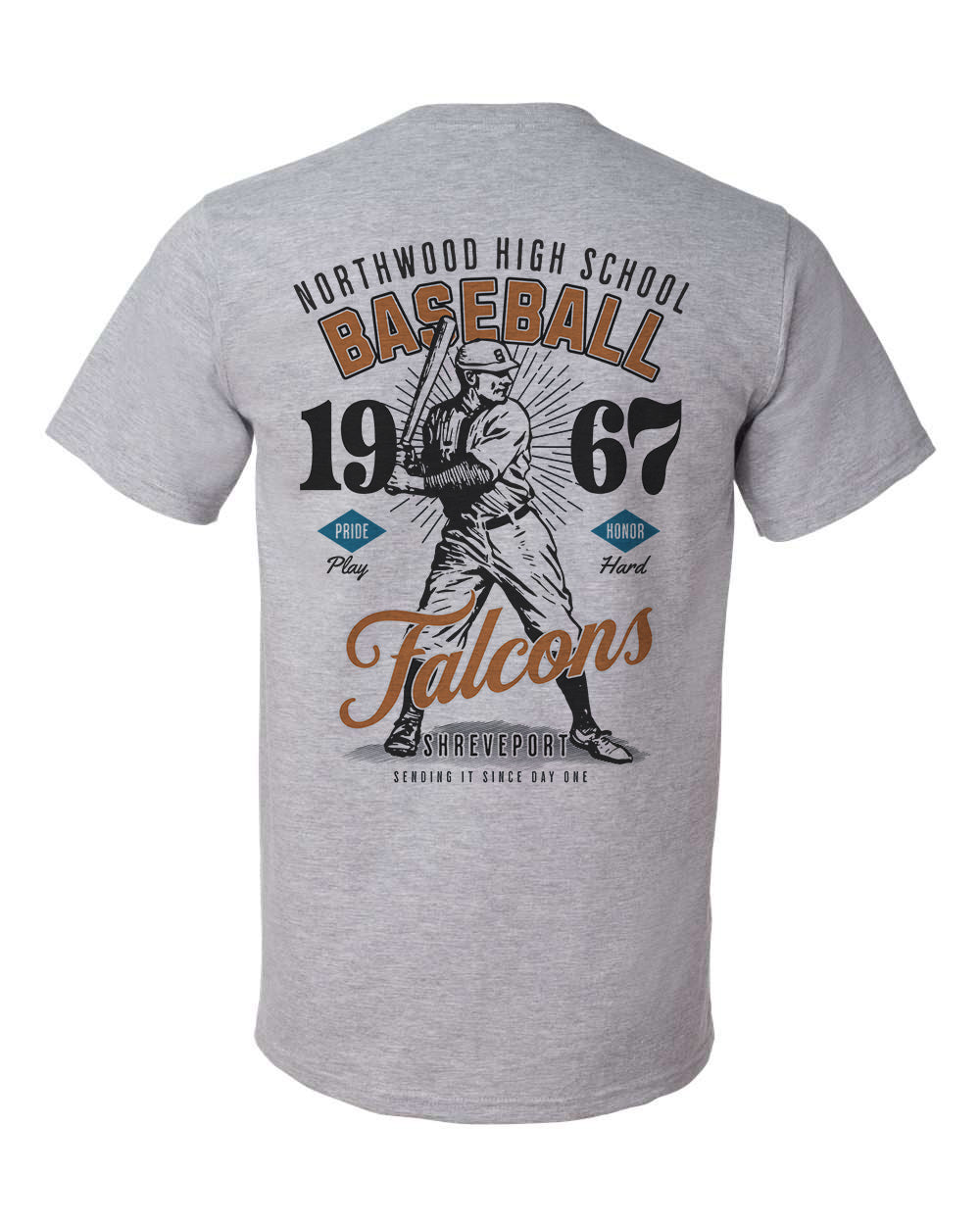 Northwood Falcons Vintage Baseball Tee – back view