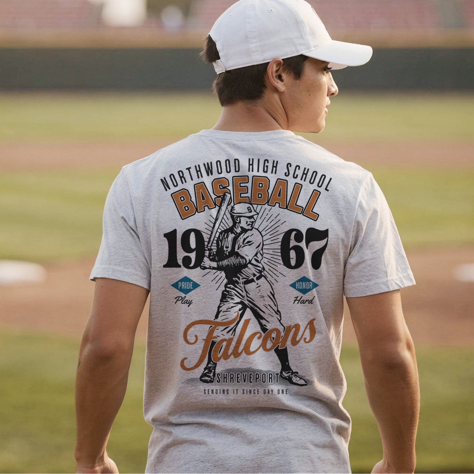Northwood Falcons Vintage Baseball Tee – lifestyle view